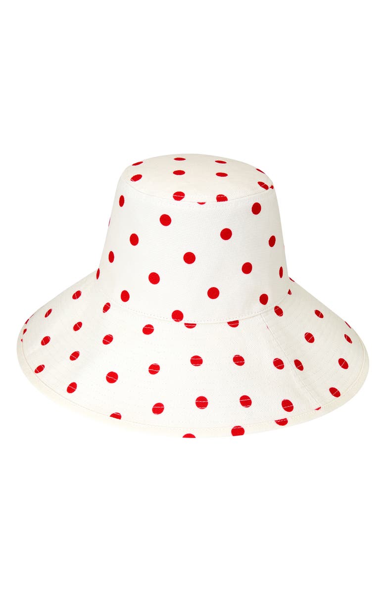 Lack of Color Holiday Polka Dot Bucket Hat, Alternate, color, Red