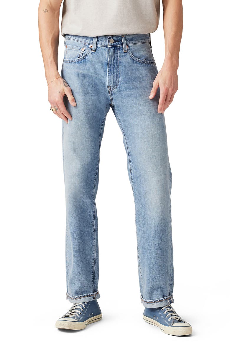 Levi's<sup>®</sup> 505<sup>™</sup> Relaxed Straight Leg Selvedge Jeans, Main, color, Gotta Be There Selvedge