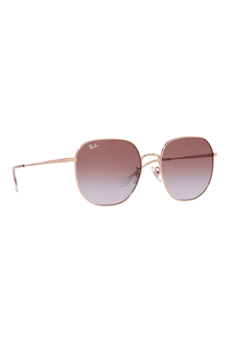 60mm Gradient Round Sunglasses, Alternate, color, ROSE GOLD BLUE GRADIENT VIOLET