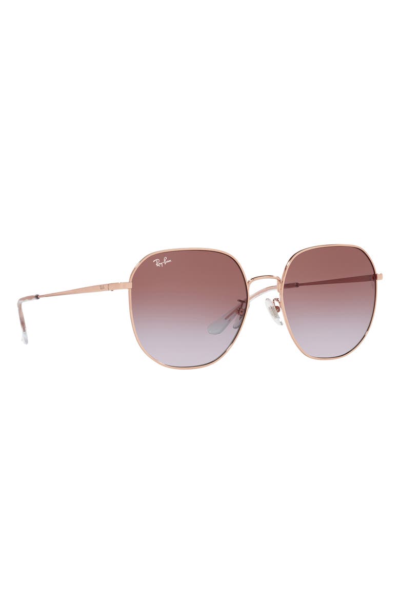 Ray-Ban 60mm Gradient Round Sunglasses, Alternate, color, Rose Gold Blue Gradient Violet