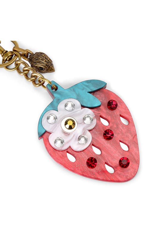 Kurt Geiger London Strawberry Bag Charm In Open Red