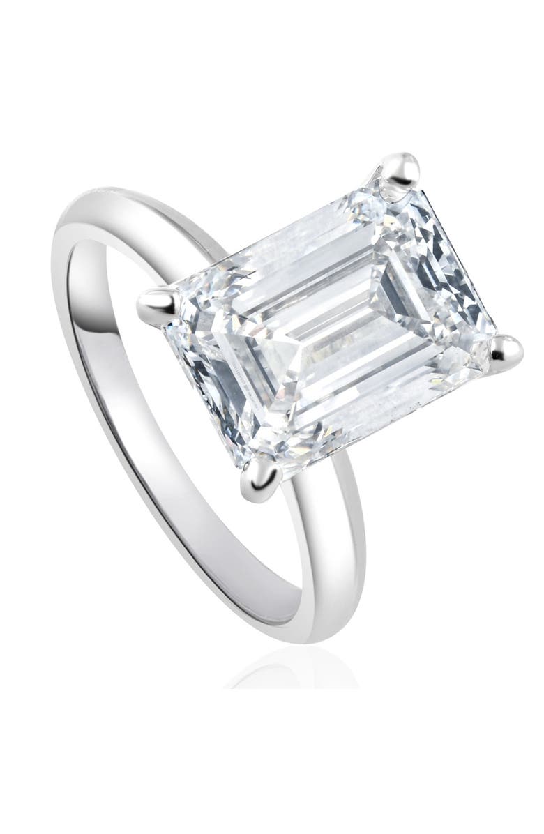 Bliss Diamond Certified 4Ct Emerald Cut Solitaire Diamond Engagement Ring Lab Grown 14k, Main, color, 14K White Gold