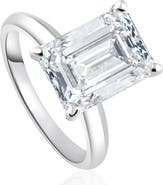 Bliss Diamond Certified 4Ct Emerald Cut Solitaire Diamond Engagement Ring Lab Grown 14k
