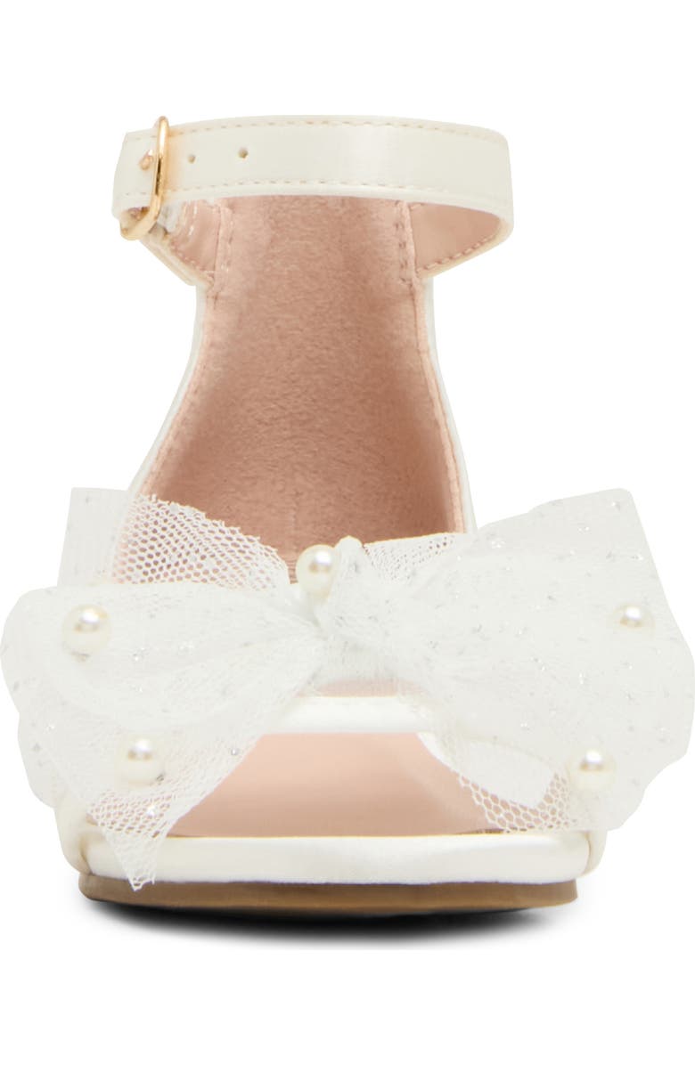 Steve Madden Kids' Debra Ankle Straw Bow Sandal, Alternate, color, White
