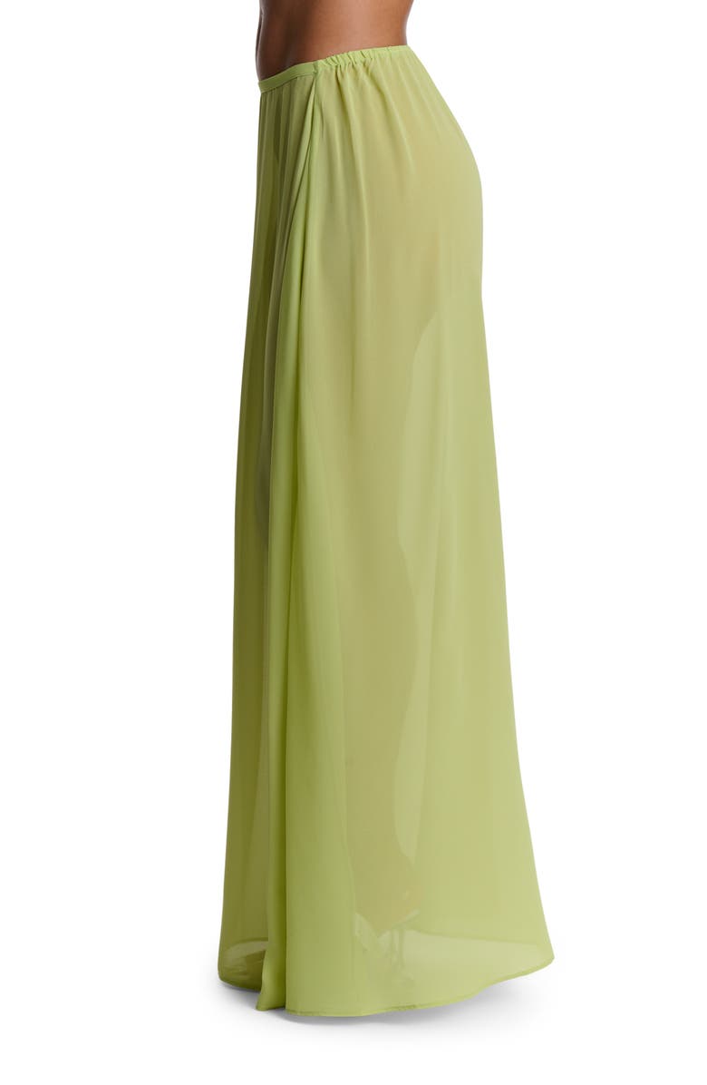 Naked Wardrobe Chiffon A-Line Maxi Skirt, Alternate, color, Chartreuse
