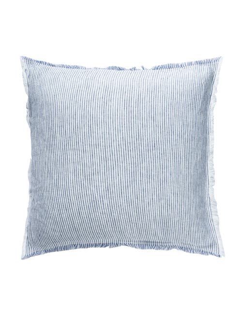 Anaya So Soft Linen Striped Pillow In Chambray Blue Pinstripe