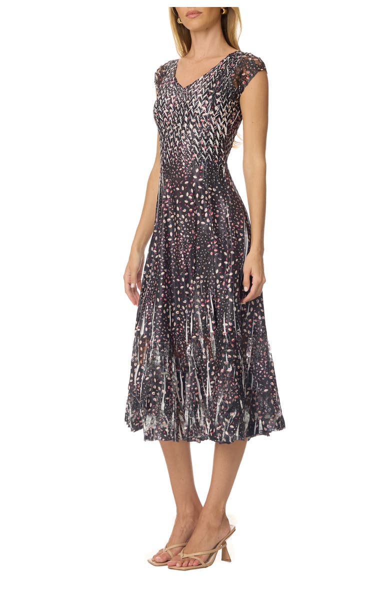 Komarov Ditsy Floral Dress with Cap Sleeves, Alternate, color, Leaf Spray