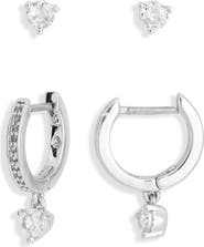 Kate Spade New York crystal stud & huggie earrings set