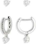 Kate Spade New York crystal stud & huggie earrings set