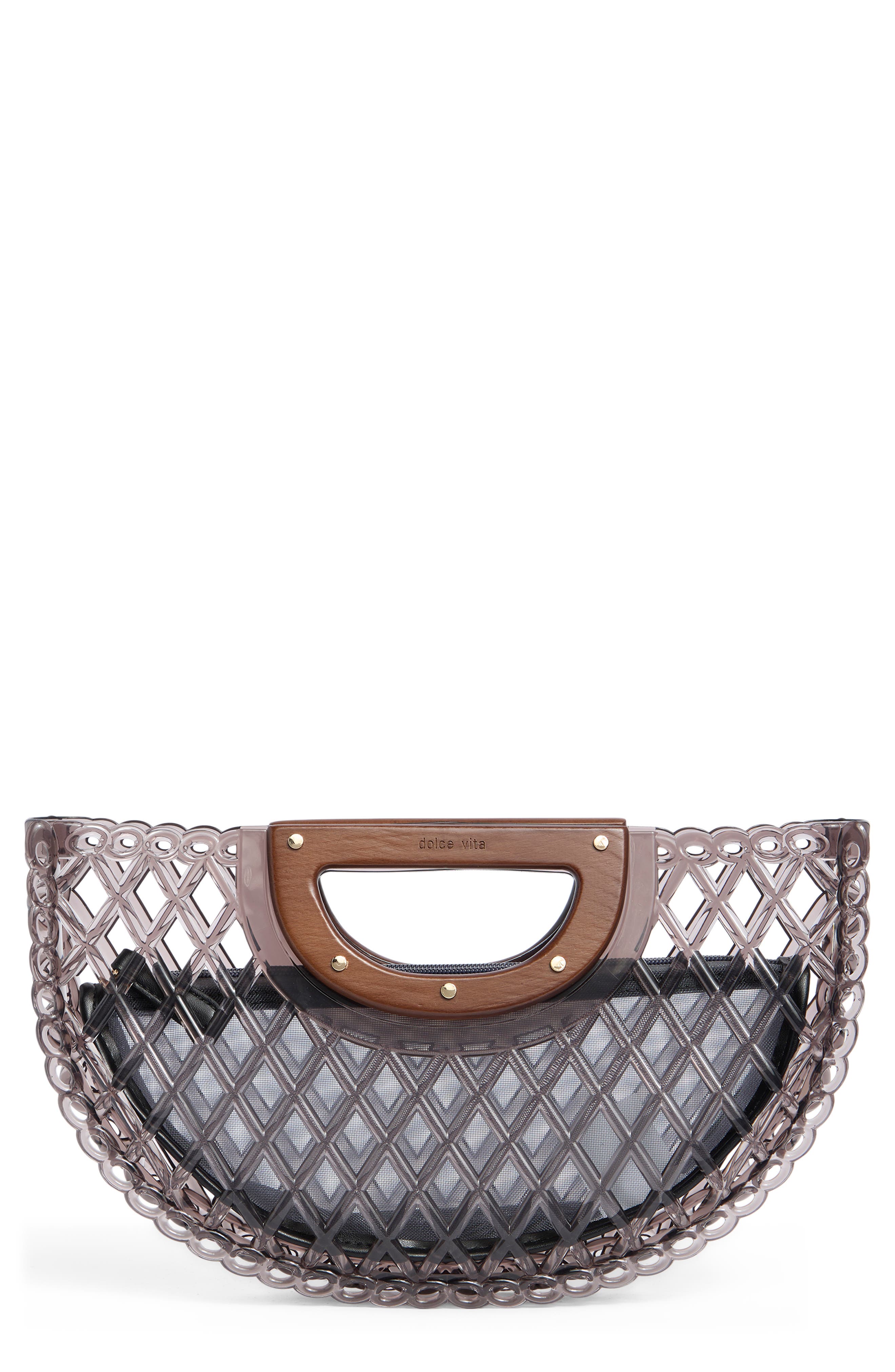 Dolce Vita Solandra Jelly Clutch, Main, color, Smoke