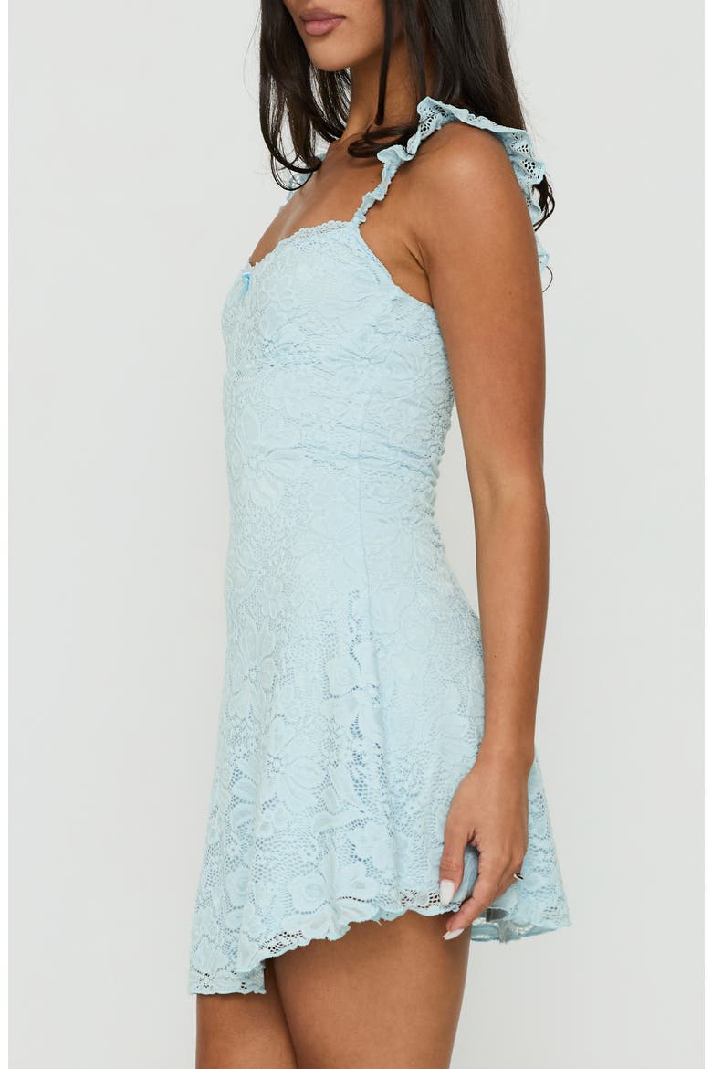 Beacall Lace Overlay Minidress, Alternate, color, BLUE