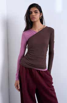 Topshop Colorblock Rib Top
