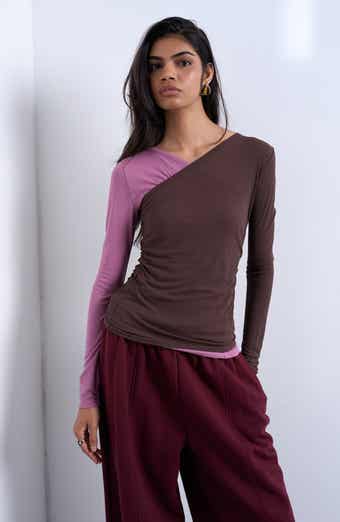 Topshop Colorblock Rib Top