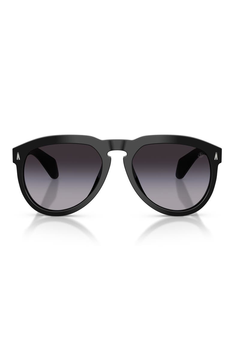 Isopleth 56mm Pilot Sunglasses, Main, color, BLACK / GREY GRADIENT