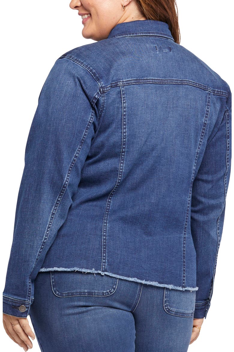 Fray Hem Denim Trucker Jacket, Alternate, color, RENDEZVOUS