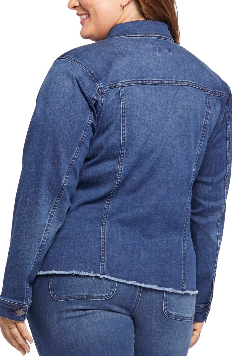 NYDJ Fray Hem Denim Trucker Jacket, Alternate, color, Rendezvous