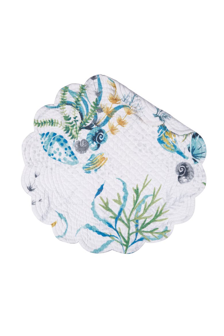 Marlowe Sound Round Placemats Set of 6, 17", Alternate, color, Blue