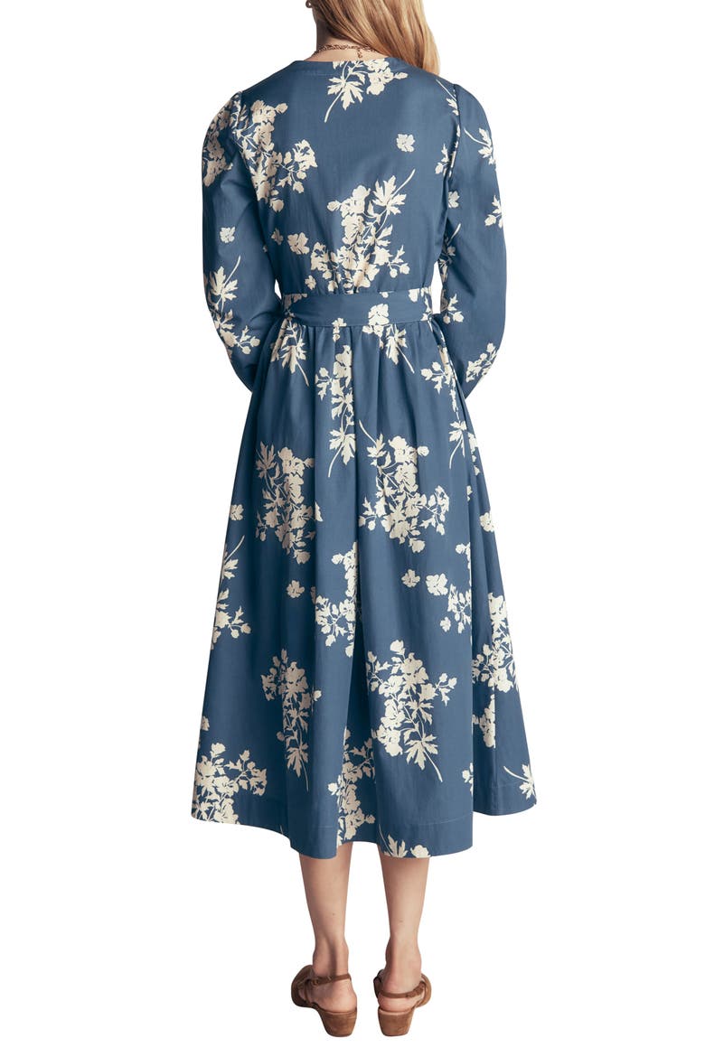 Nicola Cotton Midi Dress, Alternate, color, BLUE, FLECKED BUNCH