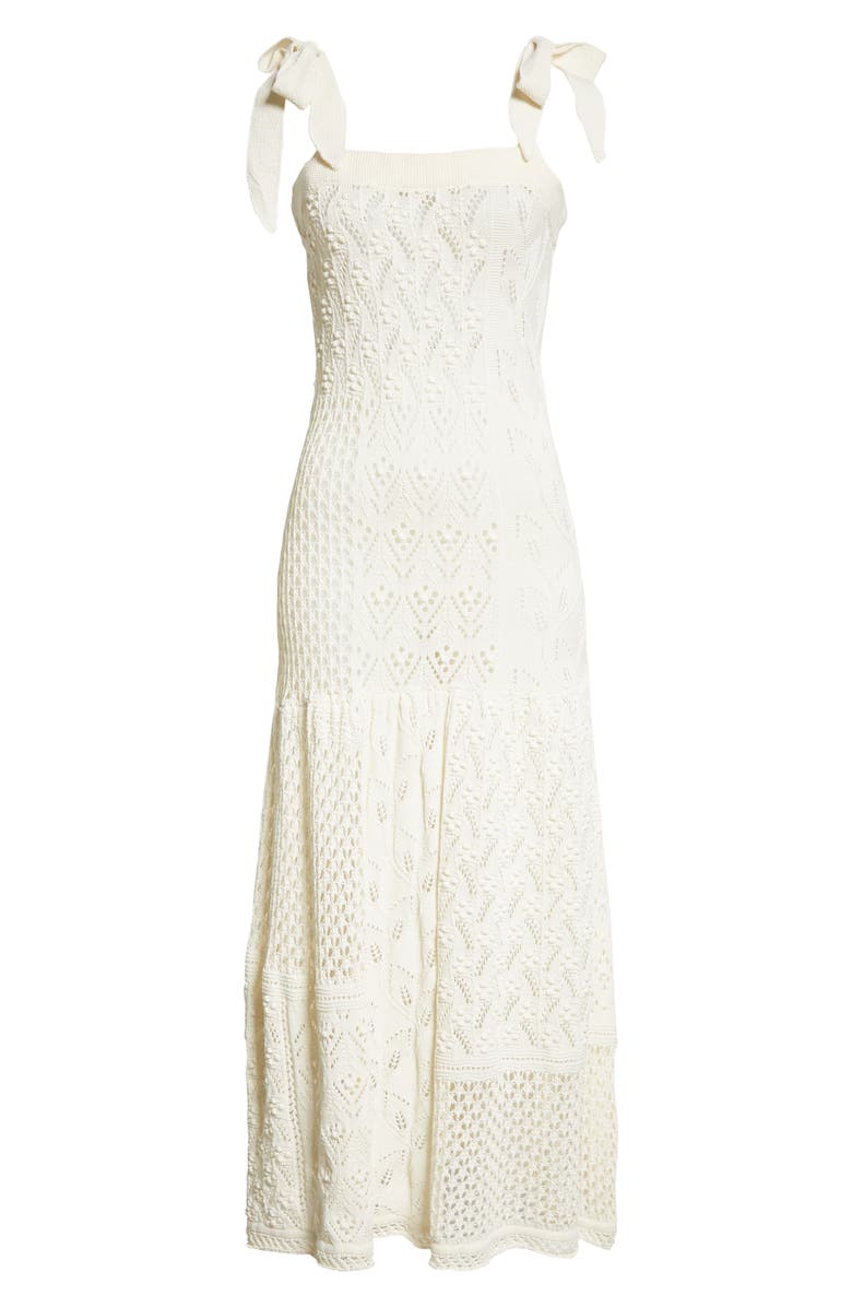 Zimmermann Patchwork Knit Cotton Midi Dress, Alternate, color,