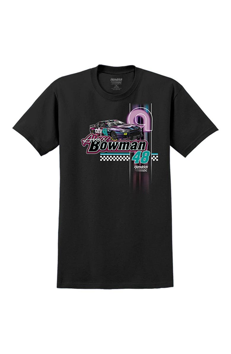 HENDRICK MOTORSPORTS TEAM COLLECTION Men's Hendrick Motorsports Team Collection Black Alex Bowman ally Night Car T-Shirt, Alternate, color, 