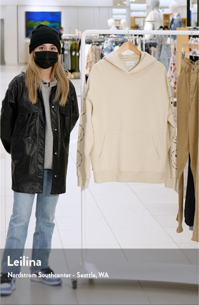 Smile Oversize Cotton Graphic Hoodie, sales video thumbnail