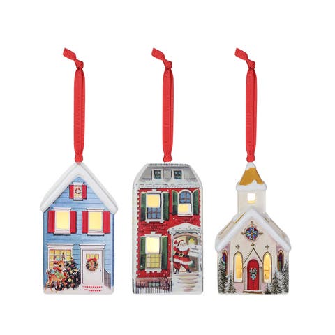 Vintage Village Ornaments Assortment - Set of 12