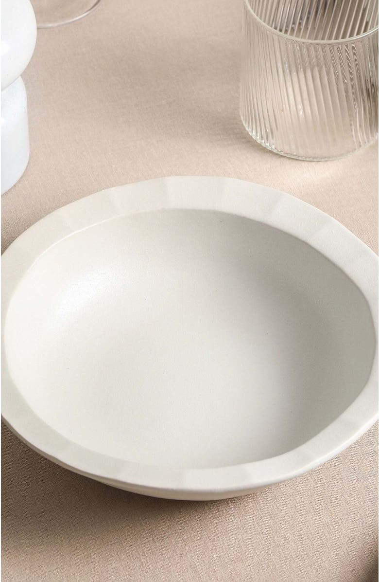 Stone Lain Oasis Stoneware 4-Piece Pasta Bowl Set, Alternate, color, White