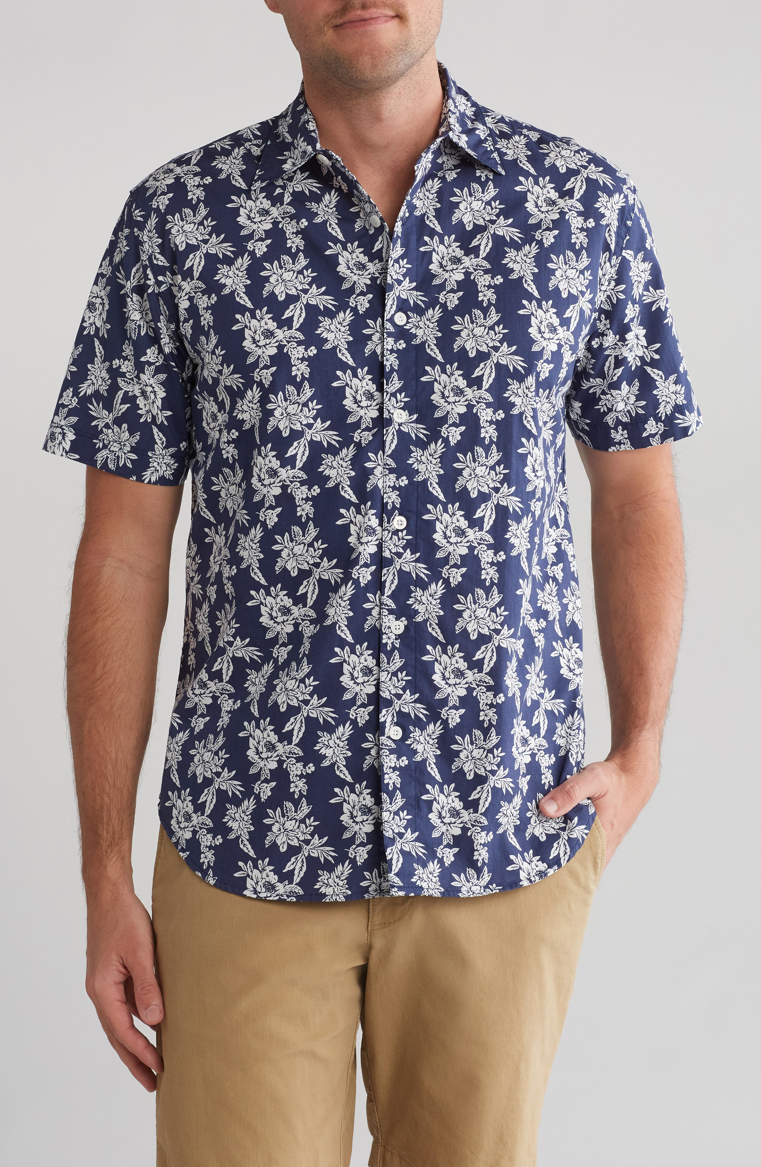 Coastaoro Ashton Floral Cotton Short Sleeve Button-Up Shirt