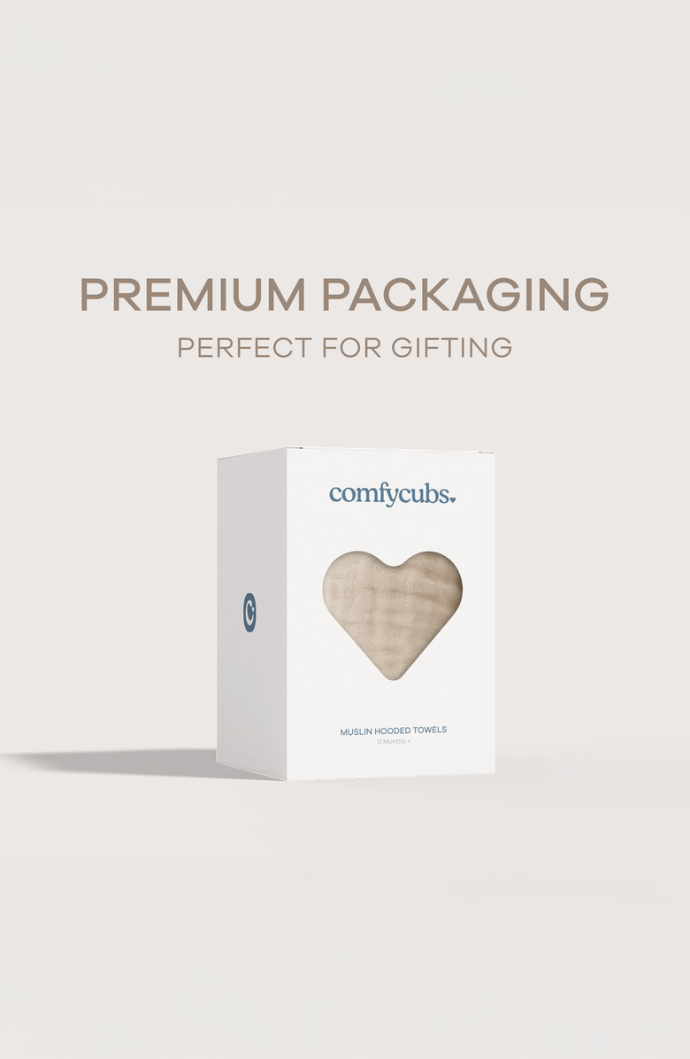 Comfy Cubs Hooded Baby Towels - 6 Layers, Pack of 1, Alternate, color, Sand