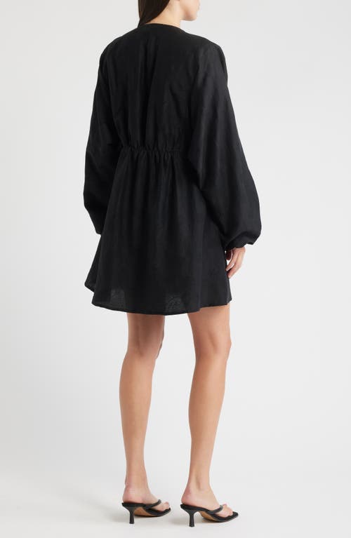 Frnch Oellit Long Sleeve Dress In Black