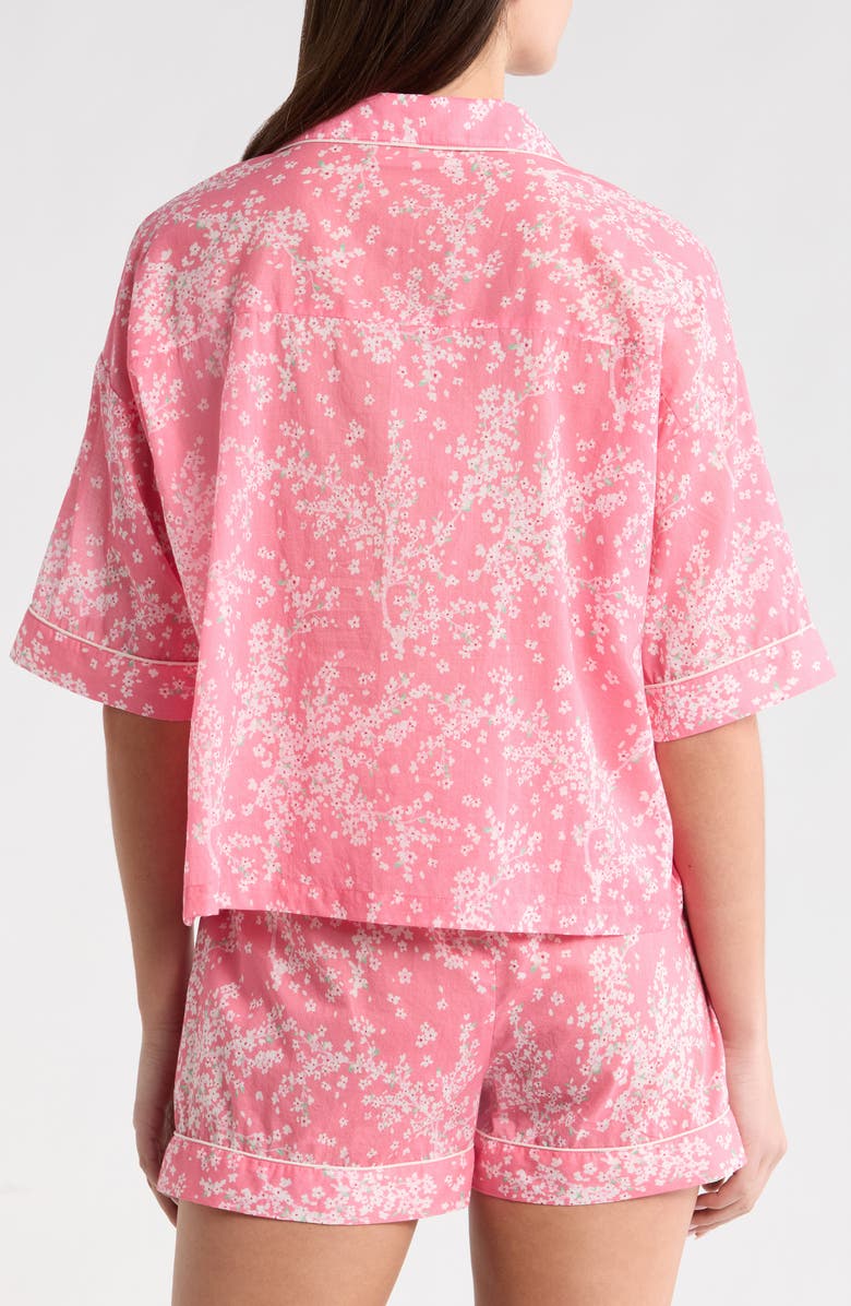 Papinelle Cheri Blossom Cotton Sateen Short Pajamas, Alternate, color, Pink Lemonade
