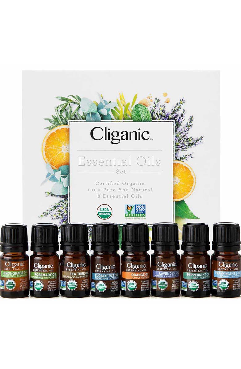 Cliganic Organic Aromatherapy Set - Top 8 Essential Oils, Alternate, color, NO COLOR