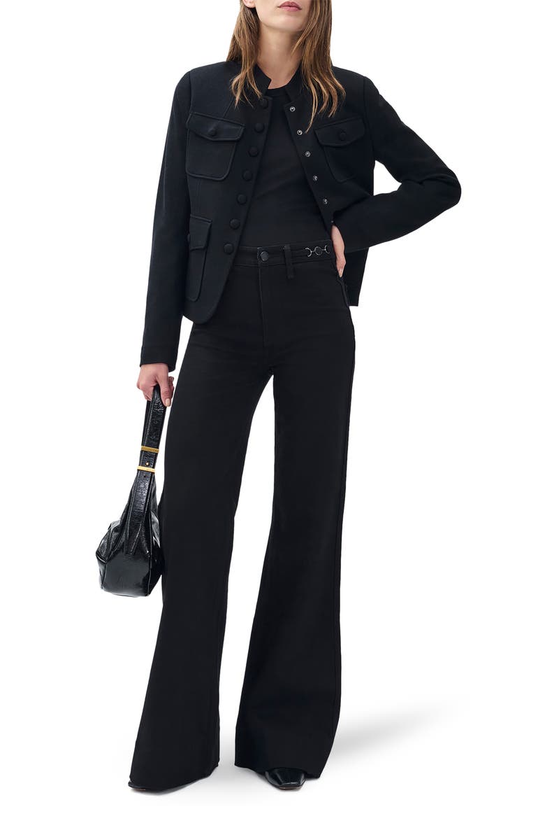 rag & bone Skylar High Waist Flare Trouser Jeans, Alternate, color, Black