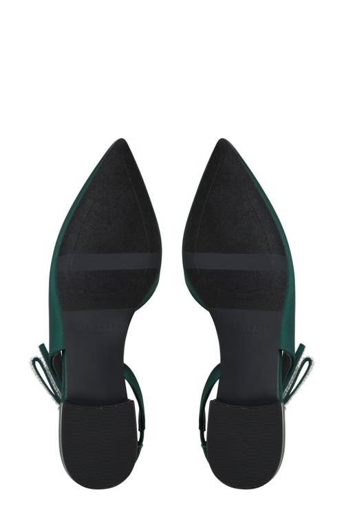 Ted Baker London Jane Bow Slingback Half D'orsay Pointed Toe Flat In Green