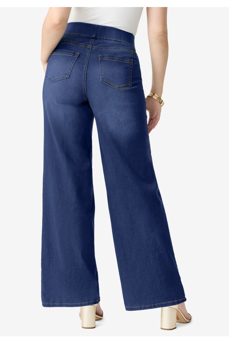Plus Size 360&Deg; Stretch Wide Leg Jean, Alternate, color, DARK WASH