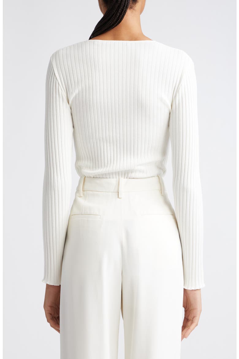 Cotton Blend Rib Henley Sweater, Alternate, color, OFF WHITE