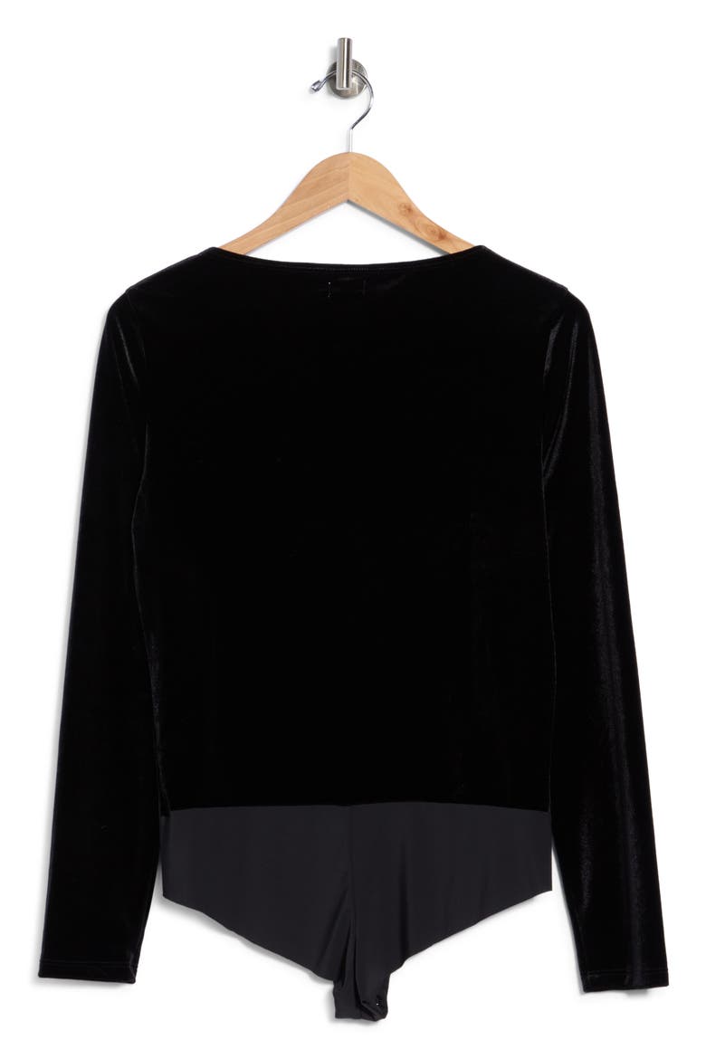 Seraphine Boat Neck Bodysuit, Alternate, color, BLACK