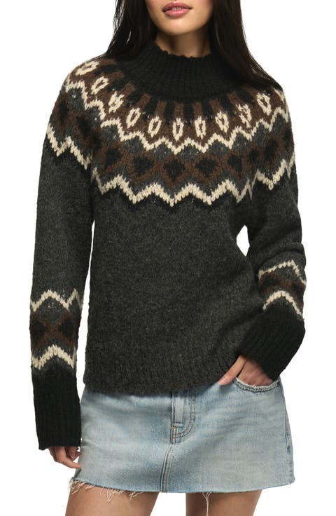 Fair Isle Mock Neck Sweater