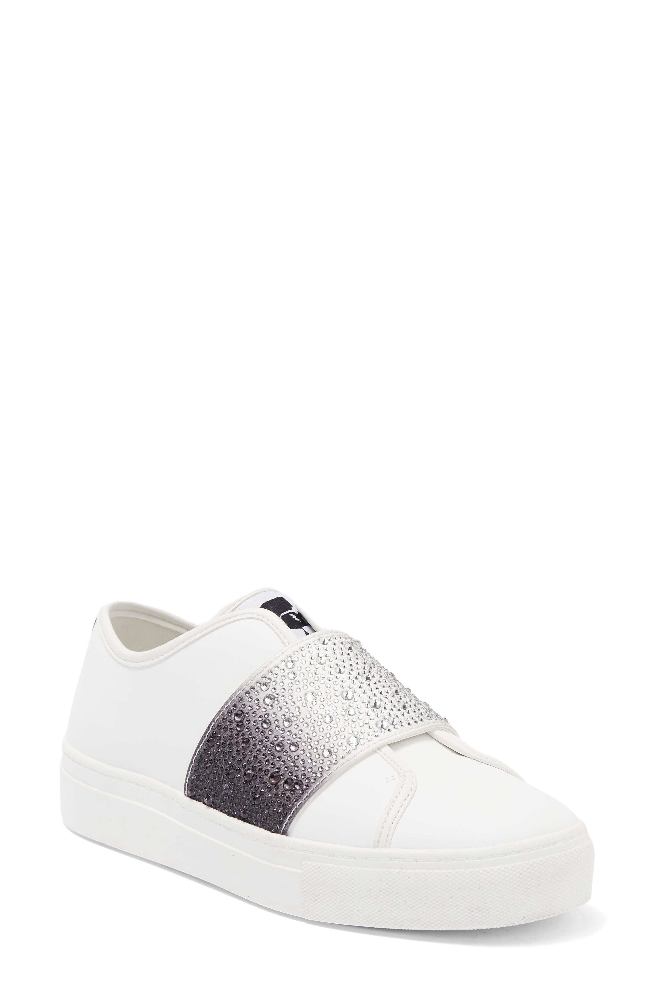 KARL LAGERFELD PARIS Remmy Rhinestone Slip-On Sneaker, Main, color, 