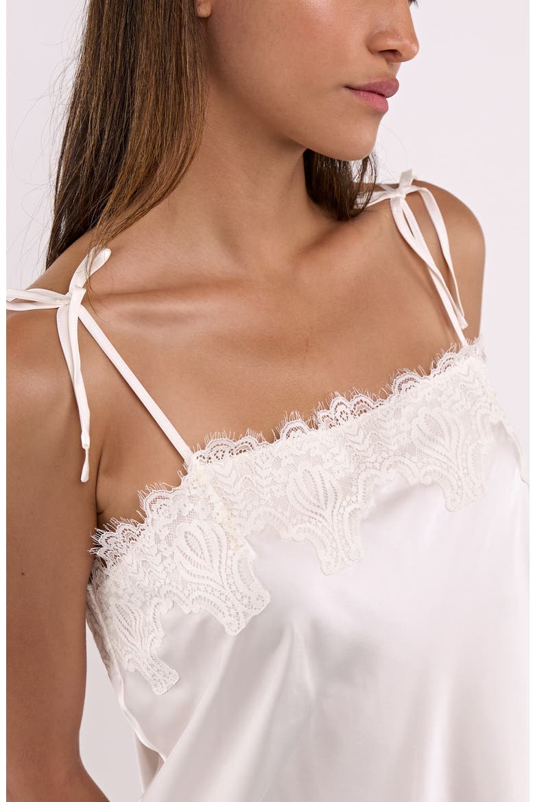 Celeste Lace Trim Chemise, Alternate, color, IVORY
