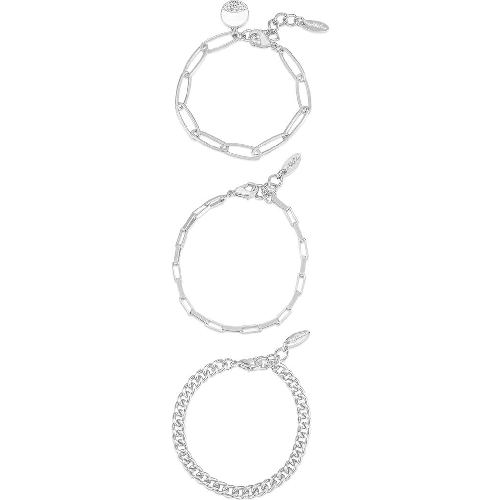 Ettika The Power Set Of 3 Chain Link Bracelets In White