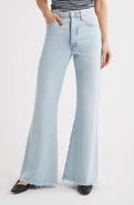 FRAME The Lax Frayed High Waist Flare Jeans