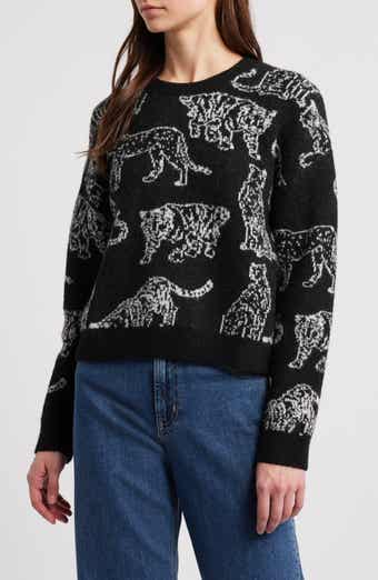 Perci Intarsia Wildcat Crewneck Sweater