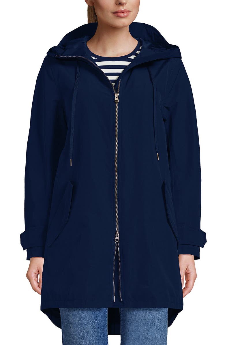 Lands' End Squall A-Line Rain Jacket, Main, color, Deep Sea Navy