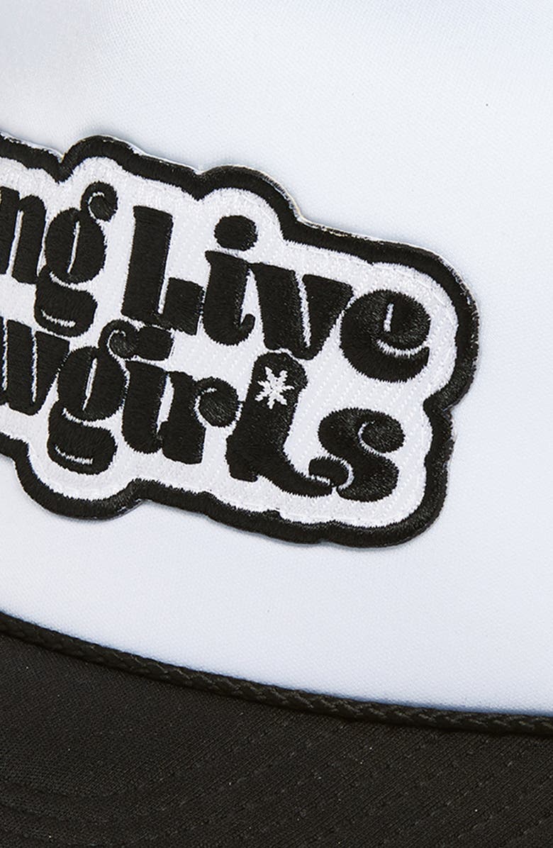 Local Beach Long Live Cowgirls Trucker Hat, Alternate, color, Black/ White