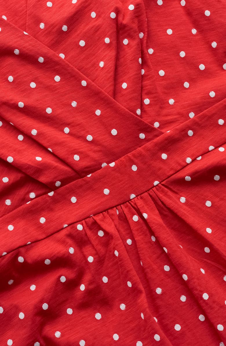 Seasalt Cornwall Chapelle Dot Print Organic Cotton Jersey Midi Dress, Alternate, color, Little Sponge Spot Tomato