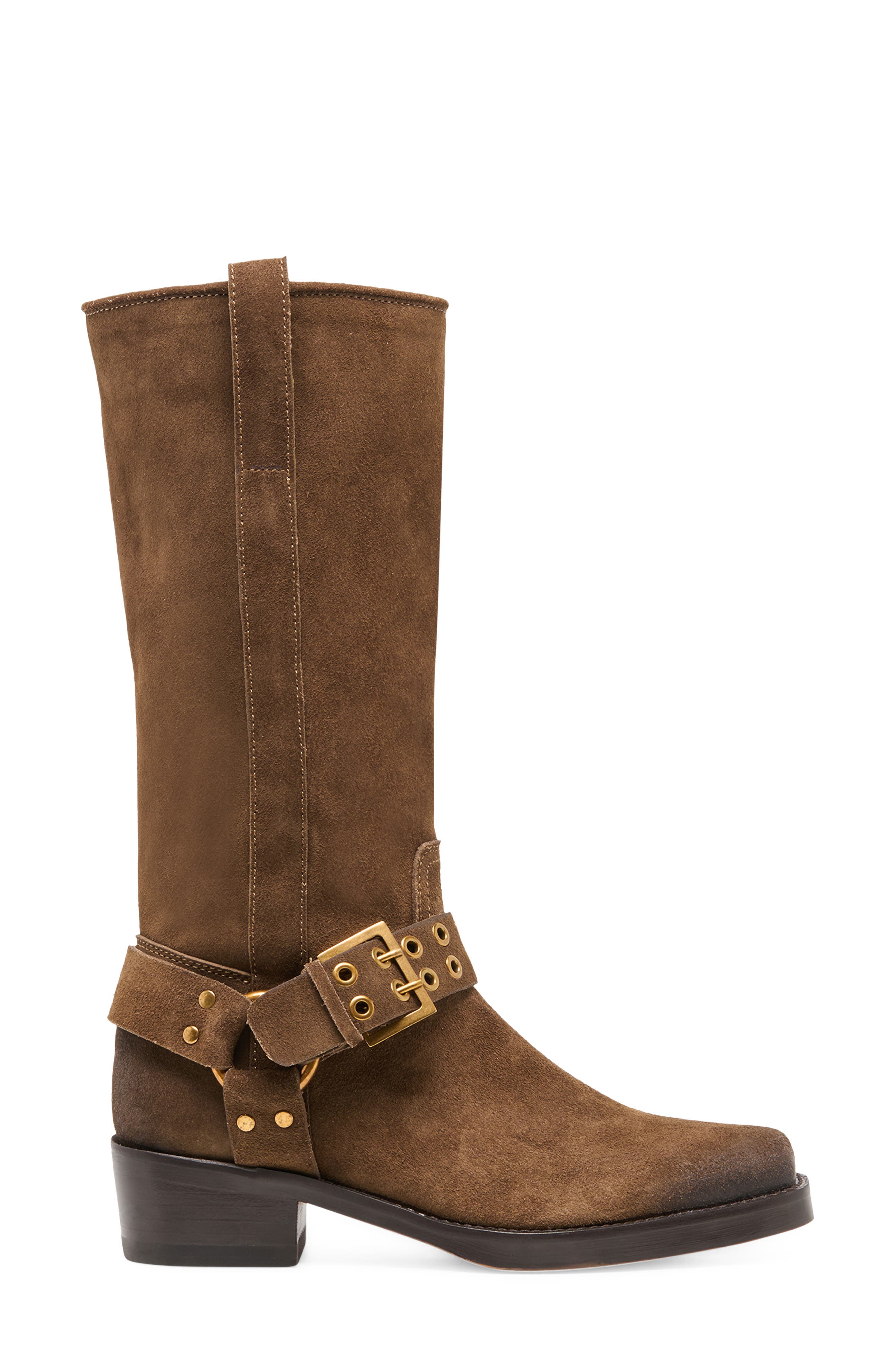 Rusty Tall Boot, Alternate, color, CHOCOLATE SUEDE