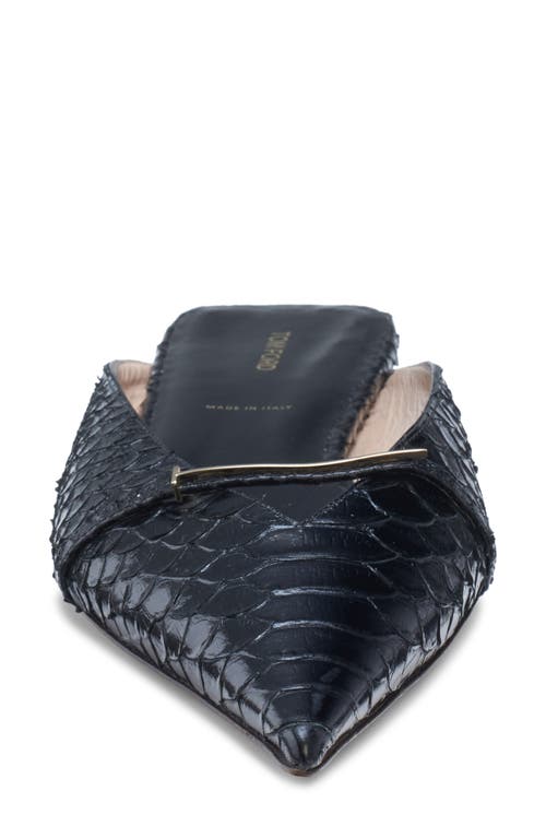 Tom Ford Python Embossed Pointed Toe Mule In Black