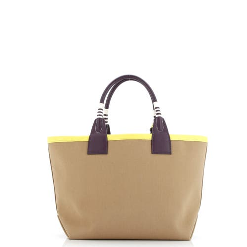 Pre-owned Hermes Hermes Sac Steeple Tote Toile With Leather 25
