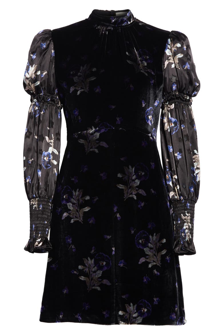 Violet Velvet Sheath Dress, Alternate, color, BLACK COMBO